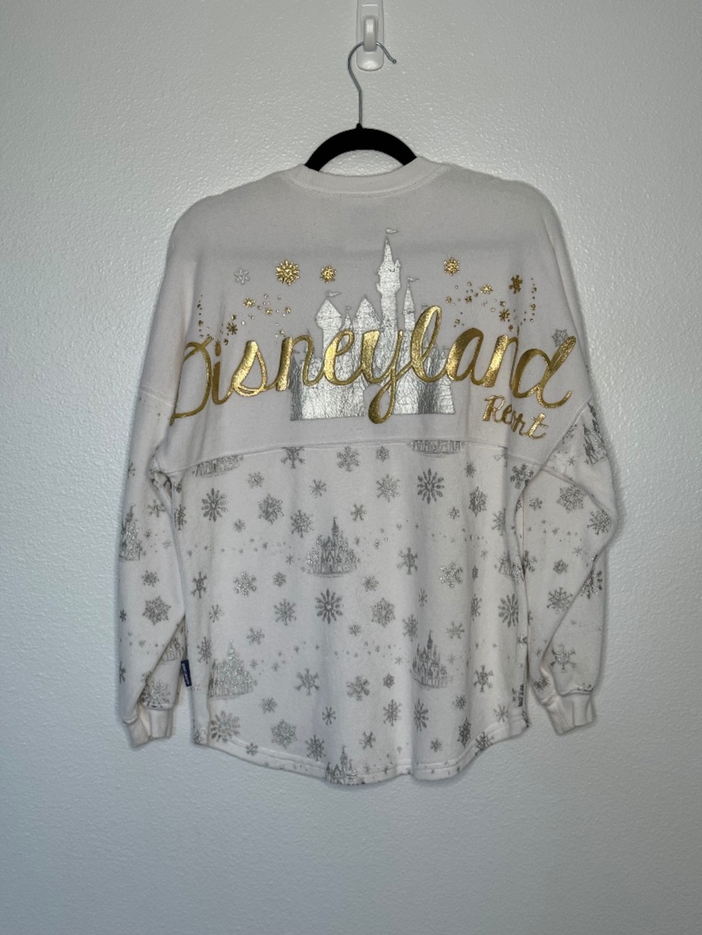 Disneyland Silver Gold Holiday Spirit Jersey XS Christmas